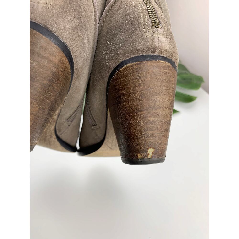Steve Madden Milaan Ankle Boots Taupe Suede Block Heels Booties Women's 8.5 - Picture 11 of 12